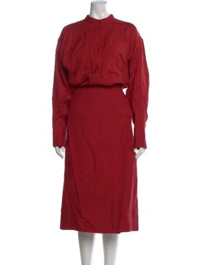 Pre-owned Apiece Apart Patterned Midi Length Dress In Red