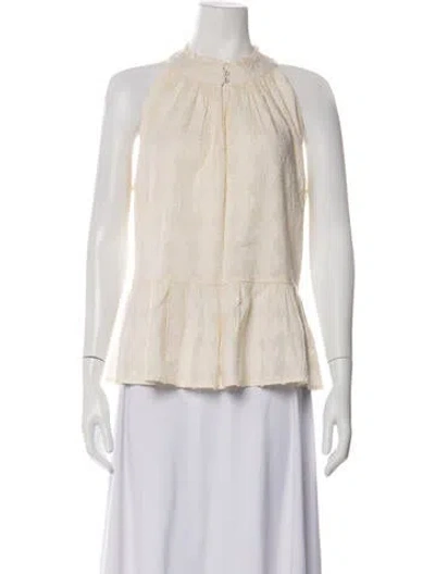 Pre-owned Apiece Apart Patterned Sleeveless Blouse In Yellow