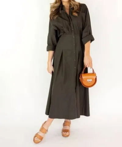 APIECE APART PIETRA MAXI DRESS IN DEEP OLIVE
