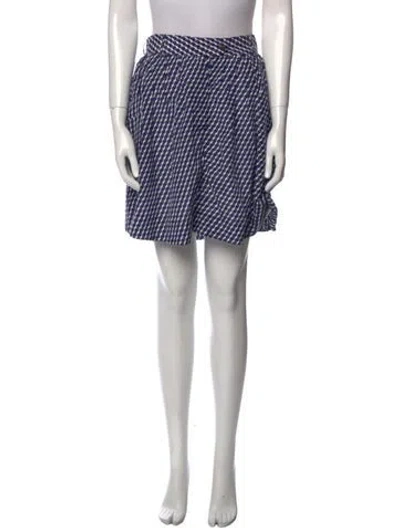 Pre-owned Apiece Apart Plaid Print Mini Skirt In Blue