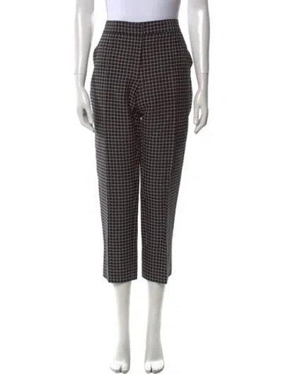 Pre-owned Apiece Apart Plaid Print Straight Leg Pants In Black