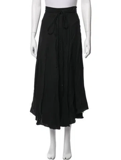 Pre-owned Apiece Apart Pleated Accents Long Skirt In Black