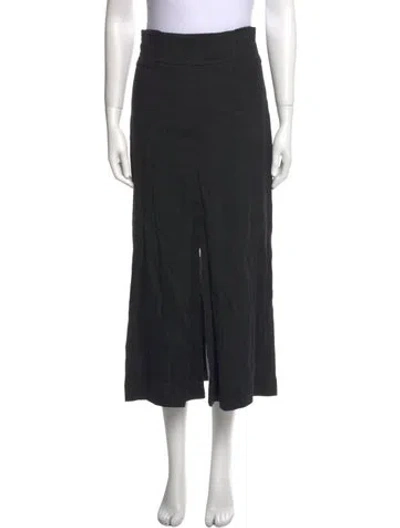 Pre-owned Apiece Apart Pleated Accents Midi Length Skirt In Black