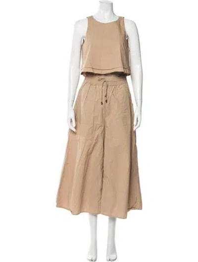 Pre-owned Apiece Apart Pleated Accents Pant Set In Neutral