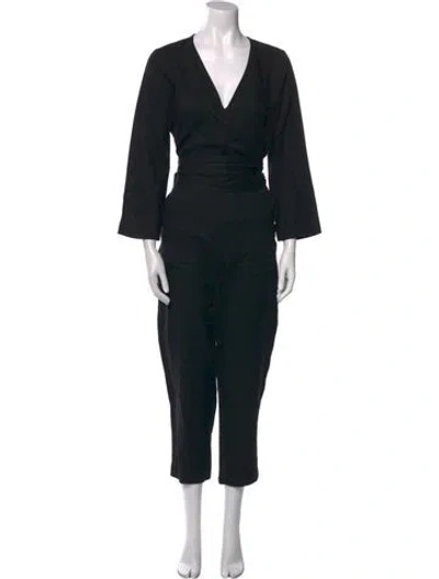Pre-owned Apiece Apart Plunge Neckline Jumpsuit In Black