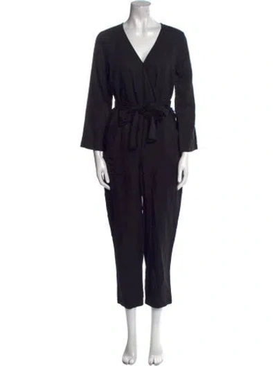 Pre-owned Apiece Apart Plunge Neckline Jumpsuit In Black