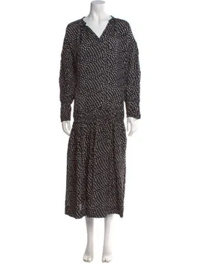Pre-owned Apiece Apart Polka Dot Print Long Dress W/ Tags In Black