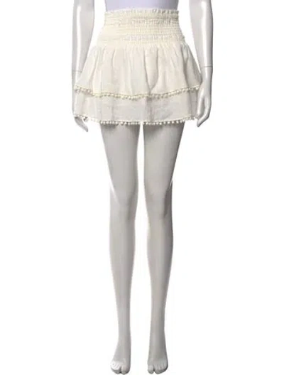 Pre-owned Apiece Apart Pom-pom Embellishments Mini Skirt In Neutral