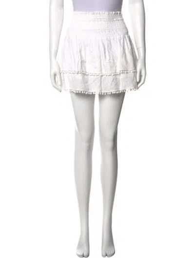 Pre-owned Apiece Apart Pom-pom Embellishments Mini Skirt In White