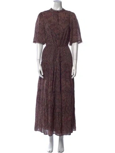 Pre-owned Apiece Apart Printed Long Dress In Black