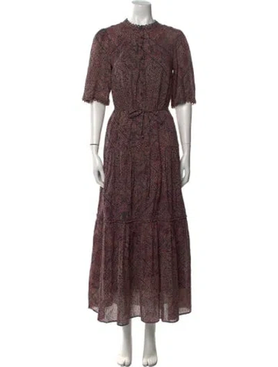 Pre-owned Apiece Apart Printed Long Dress In Black