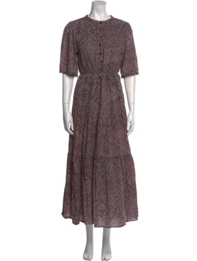 Pre-owned Apiece Apart Printed Long Dress In Black