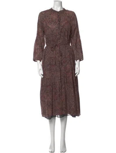 Pre-owned Apiece Apart Printed Long Dress In Black