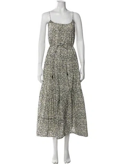 Pre-owned Apiece Apart Printed Long Dress In Black