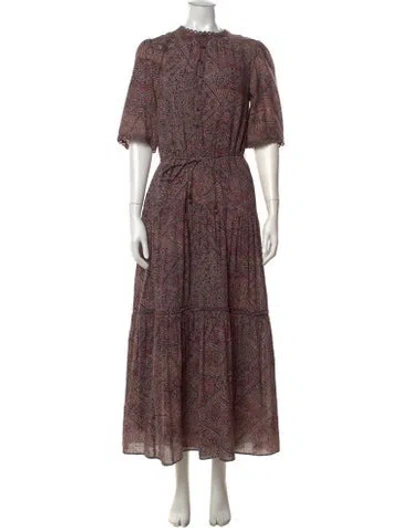 Pre-owned Apiece Apart Printed Long Dress In Black/neutrals