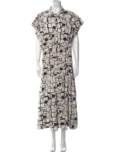 Pre-owned Apiece Apart Printed Long Dress In Blue