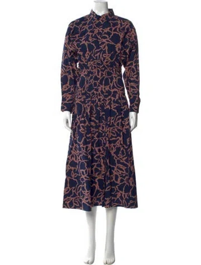 Pre-owned Apiece Apart Printed Long Dress In Blue