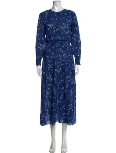 Pre-owned Apiece Apart Printed Long Dress In Blue