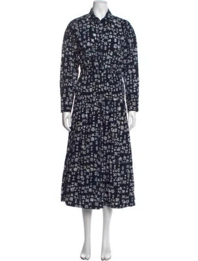 Pre-owned Apiece Apart Printed Long Dress In Blue