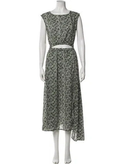 Pre-owned Apiece Apart Printed Long Dress In Green