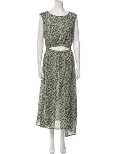 Pre-owned Apiece Apart Printed Long Dress In Green