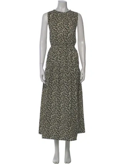 Pre-owned Apiece Apart Printed Long Dress In Green