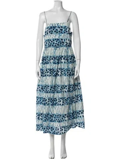 Pre-owned Apiece Apart Printed Long Dress In Multi