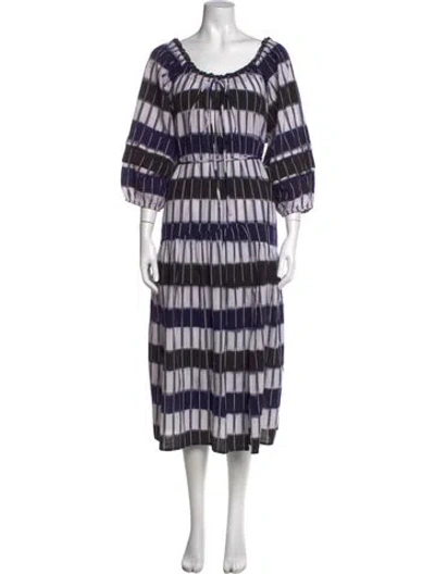 Pre-owned Apiece Apart Printed Long Dress In Multi