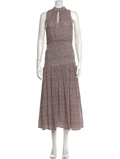 Pre-owned Apiece Apart Printed Long Dress In Neutral