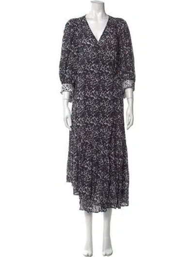 Pre-owned Apiece Apart Printed Long Dress In Neutral