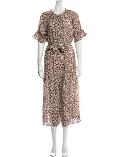 Pre-owned Apiece Apart Printed Long Dress In Neutrals