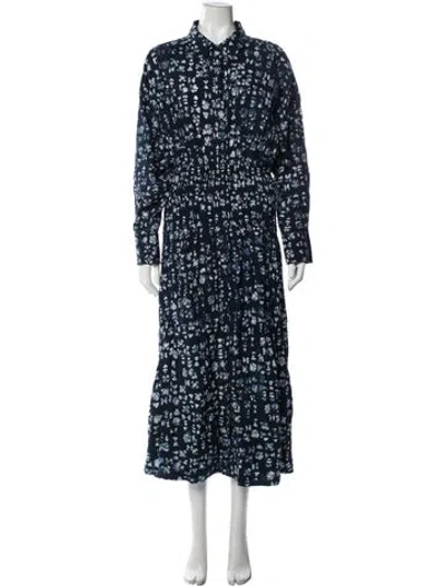 Pre-owned Apiece Apart Printed Long Dress W/ Tags In Blue