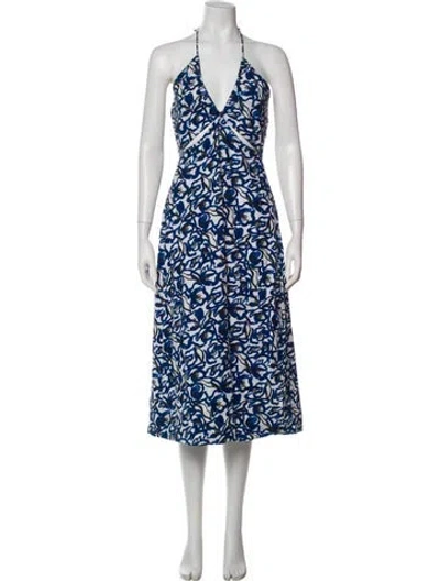 Pre-owned Apiece Apart Printed Midi Length Dress In Black