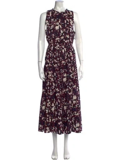 Pre-owned Apiece Apart Printed Midi Length Dress W/ Tags In Blue