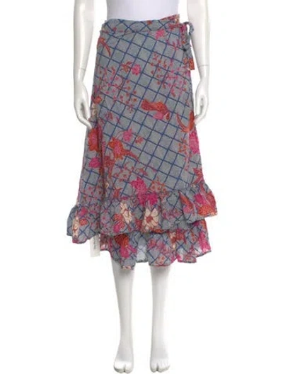 Pre-owned Apiece Apart Printed Midi Length Skirt In Blue