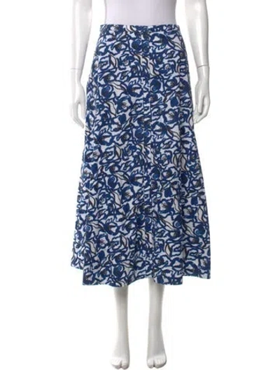 Pre-owned Apiece Apart Printed Midi Length Skirt In Blue