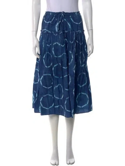 Pre-owned Apiece Apart Printed Midi Length Skirt In Blue