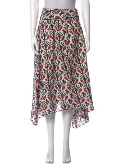 Pre-owned Apiece Apart Printed Midi Length Skirt In Neutral