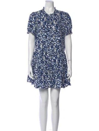Pre-owned Apiece Apart Printed Mini Dress In Blue