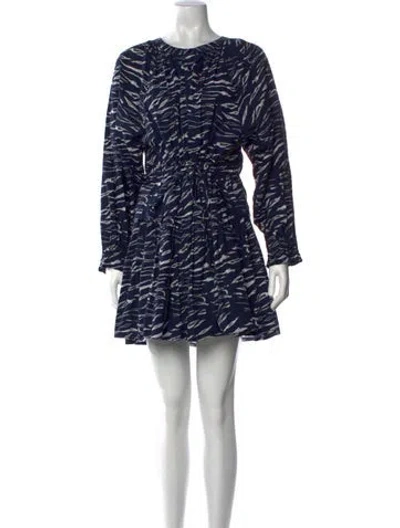 Pre-owned Apiece Apart Printed Mini Dress In Blue