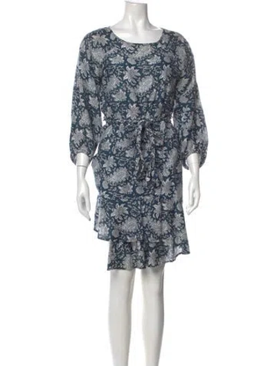 Pre-owned Apiece Apart Printed Mini Dress In Blue