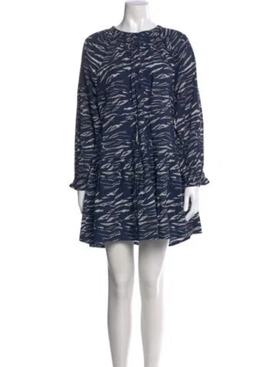 Pre-owned Apiece Apart Printed Mini Dress In Blue