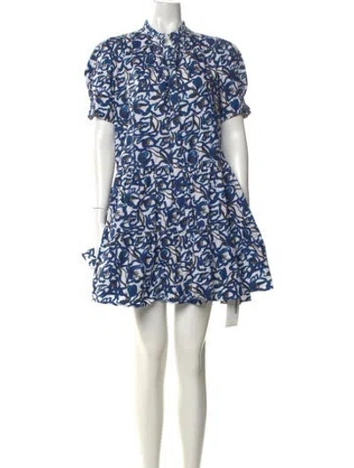 Pre-owned Apiece Apart Printed Mini Dress In Blue