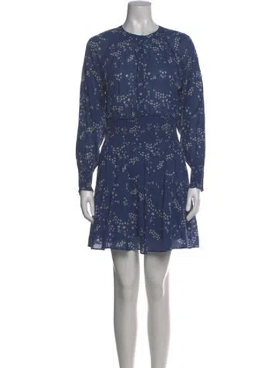 Pre-owned Apiece Apart Printed Mini Dress In Blue