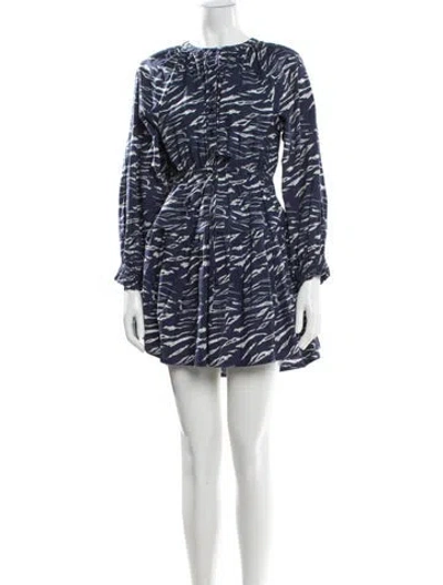 Pre-owned Apiece Apart Printed Mini Dress In Blue