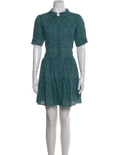 Pre-owned Apiece Apart Printed Mini Dress In Blue