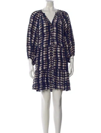 Pre-owned Apiece Apart Printed Mini Dress In Blue