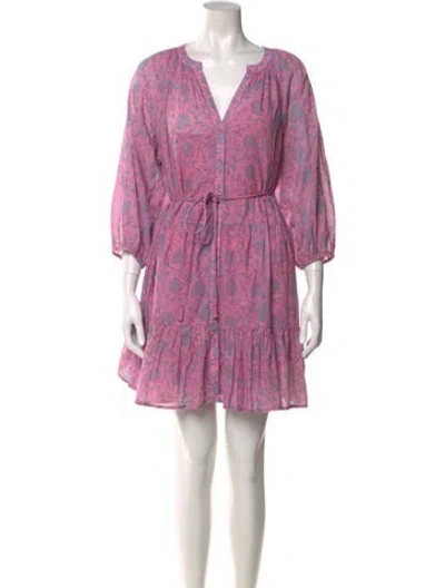 Pre-owned Apiece Apart Printed Mini Dress In Pink
