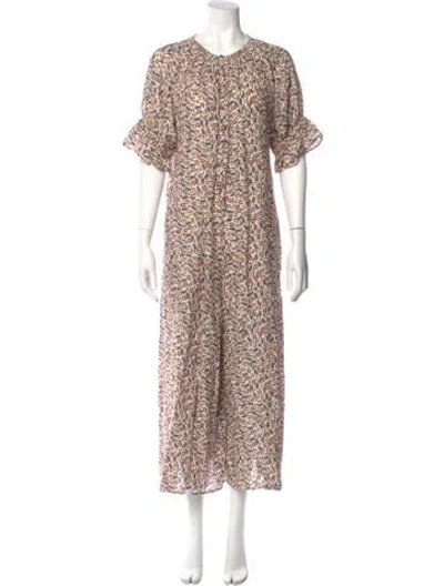Pre-owned Apiece Apart Printed Scoop Neck Jumpsuit In Neutral