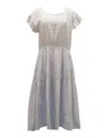 Apiece Apart Puntarena Midi Dress In Light Blue Cotton In Blue